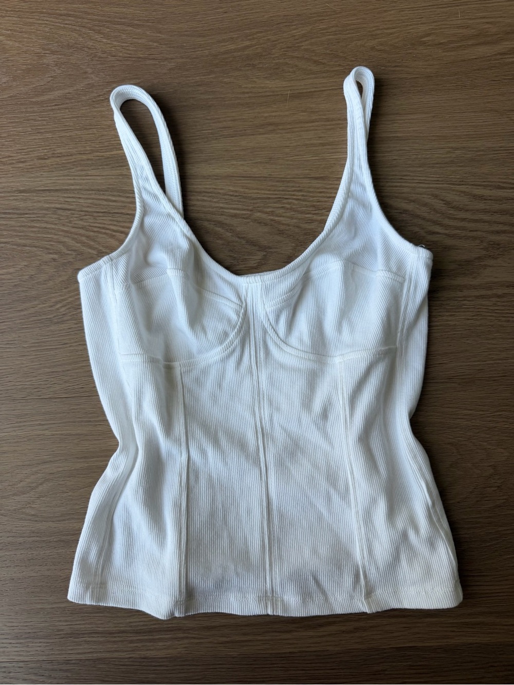 Universal Thread White Ribbed Bustier Tank Top